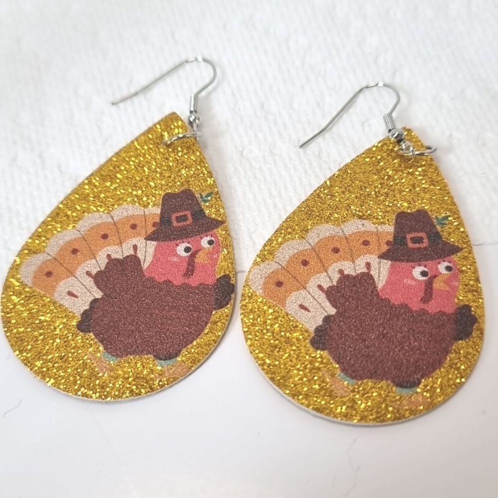 👋 Glitter Turkey Earrings | Mix And Match 3/$20